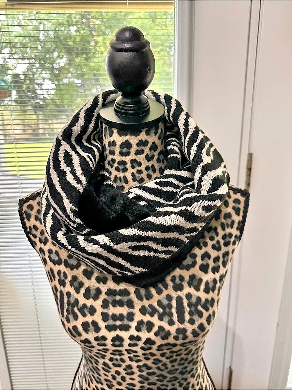 Anne Klein Animal Print infinity scarf